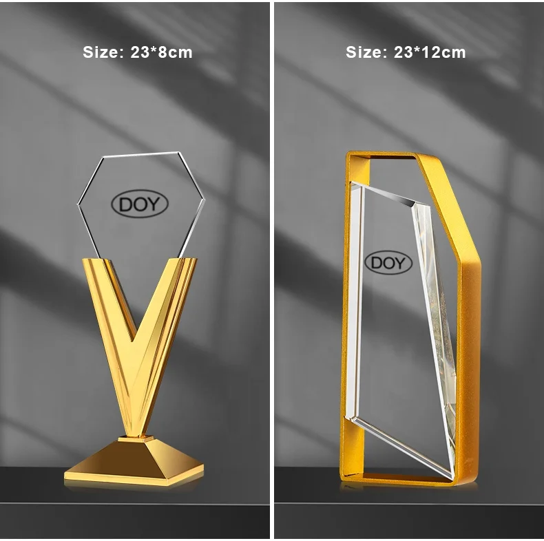 Hot Sale Custom Creative Design Logo Business Gifts Solid Glass Crystal Awards And Trophy