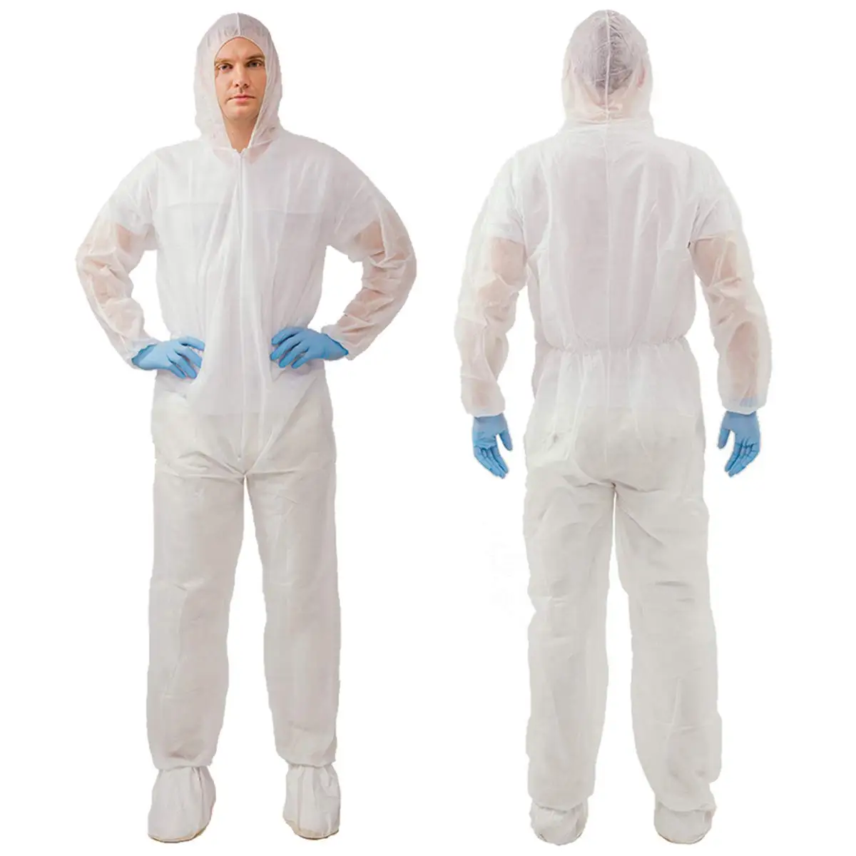 Customized logo With Hood -Heavy Duty Disposable Coverall PPE SMS SF PP Suit disposable coverall