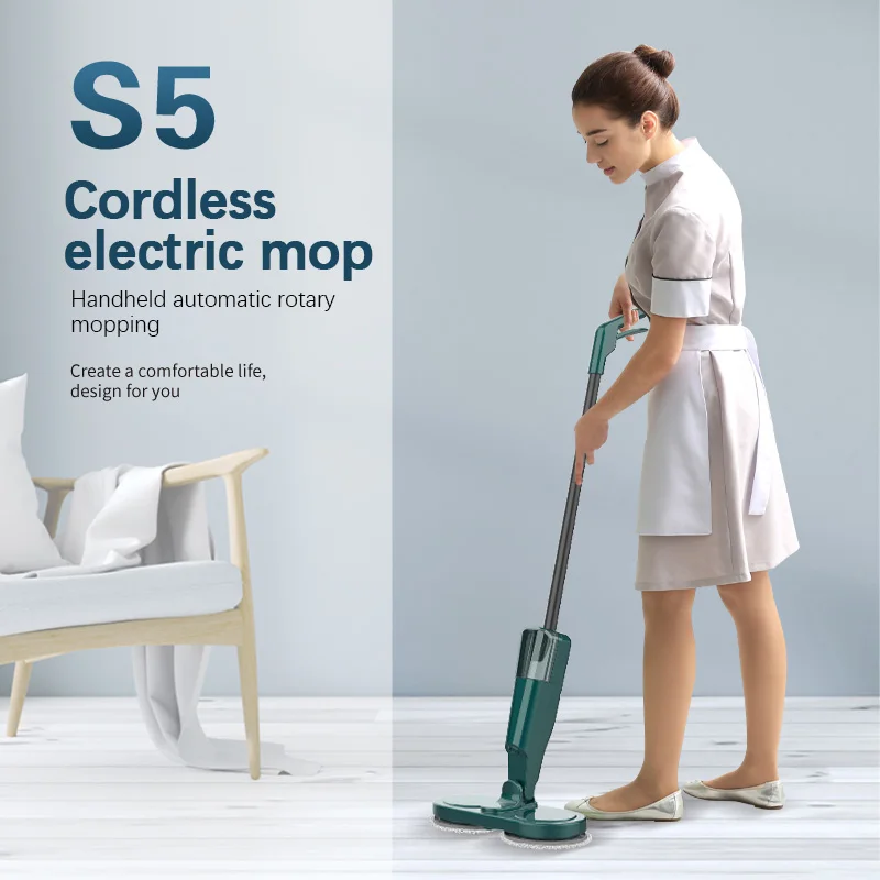 Multifunctional household wet and dry lazy electric  mop with water spray high-speed rotation cleaning smart electric mop
