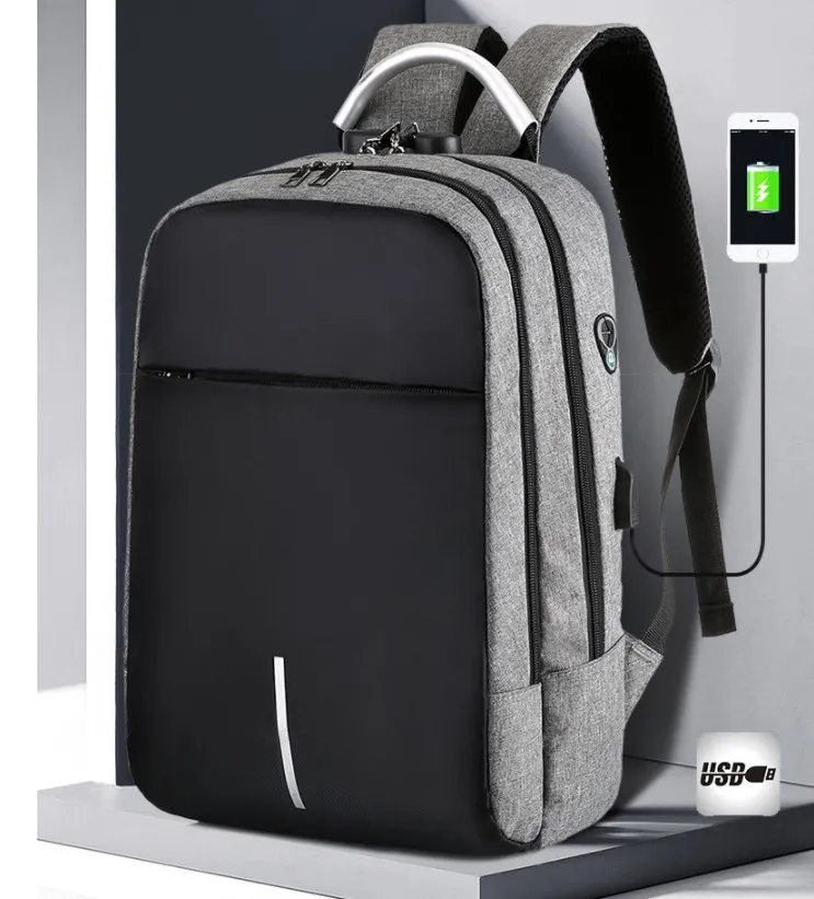 RTS Custom Logo Waterproof Backpack Bag Usb Charger Men Business 15.6 Inches Laptop Backpack With Coded Lock