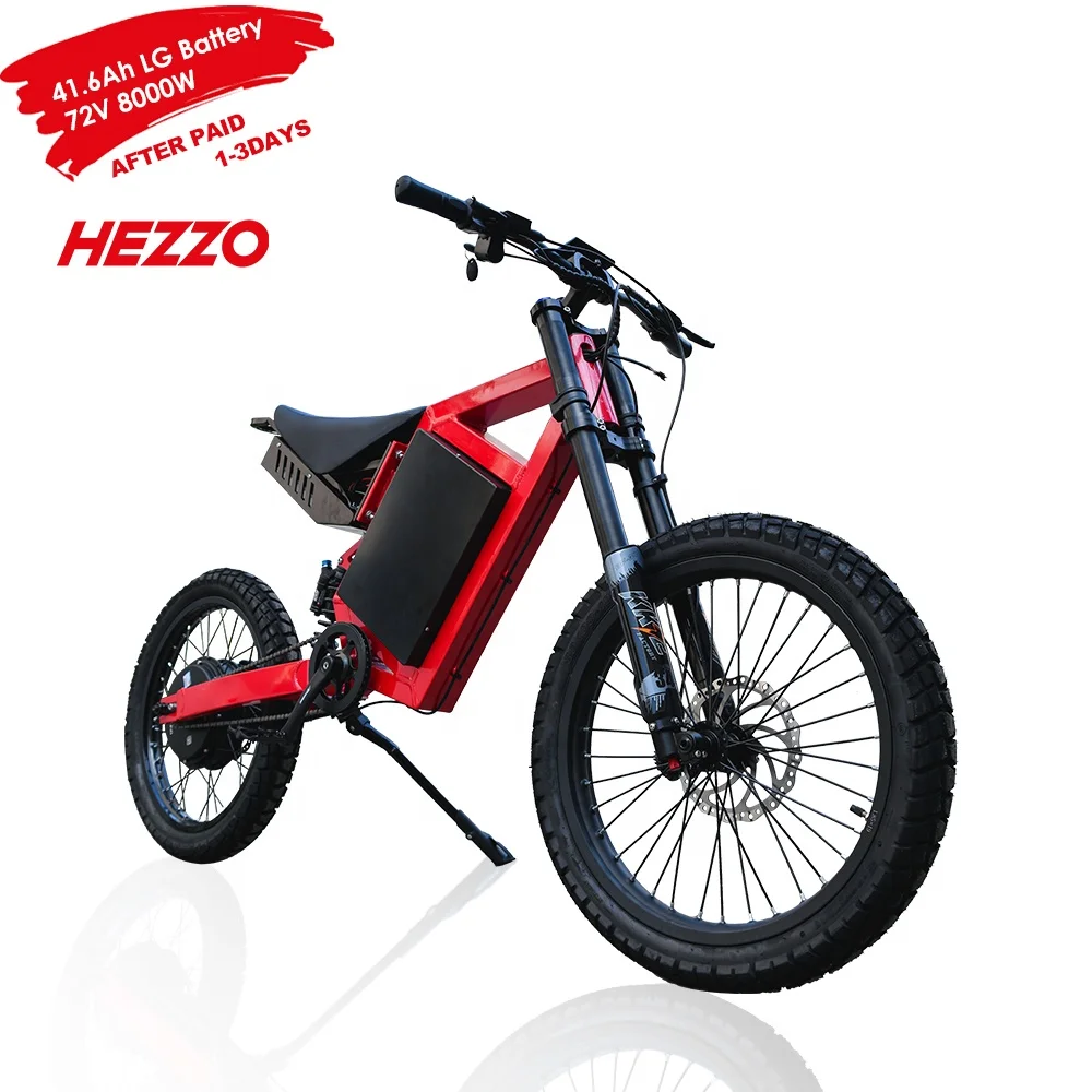 Оптовая продажа Электрический внедорожный велосипед HEZZO 72 В 8000 Вт 42 Ач дальнего радиуса действия незаметный Авиатор 19 дюймов KKE быстрая скорость