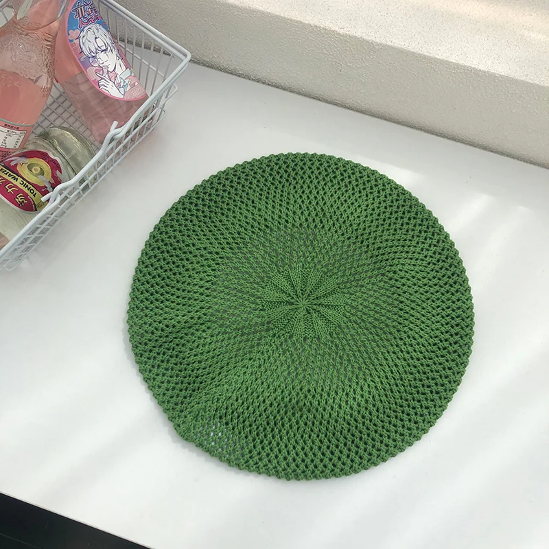 wholesale spring and summer thin beret Korean engraving breathable beret children show light painter Beret hat for women