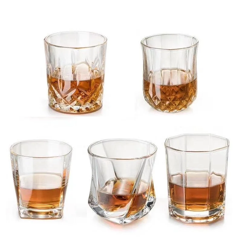Manufacturer of Luxury Diamond Liquor Glassware Bar Classic Clear Cup 8oz 12oz Wine Tequila Whiskey Cocktails Shot Glasses Set
