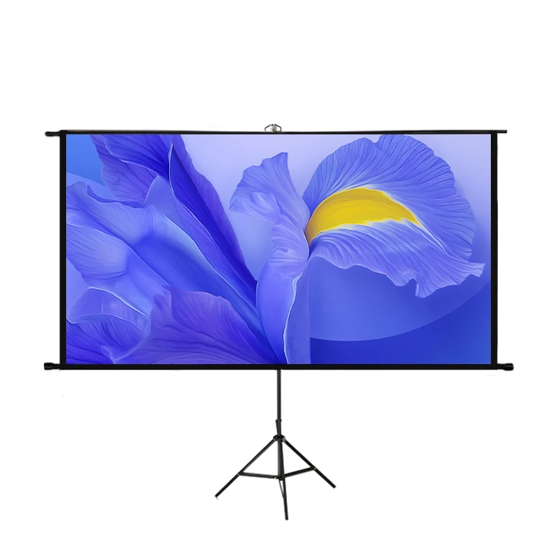 120 Inch Matte White Adjustable Outdoor Projector Screen Tripod Stand Projection Tripod Screen For Video Projector For Sale
