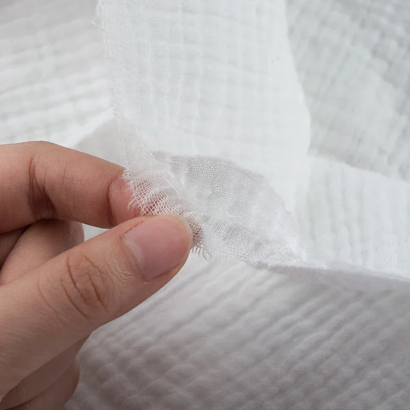 Wholesale Solid Woven Double Gauze Fabric 100% Cotton Muslin Fabric For Baby Swaddle Blankets