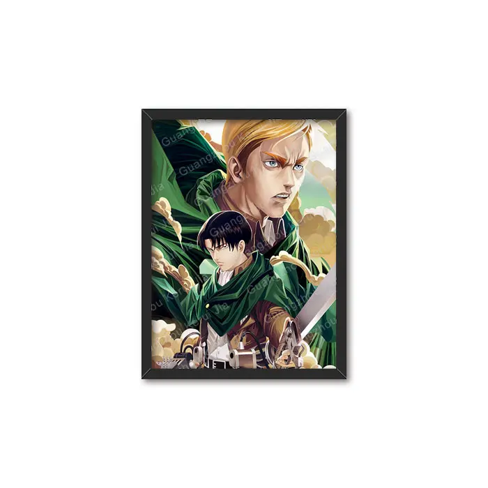 Hot sell In Stock  Attack on Titan Series 3d lenticular  anime posters figure for Advertising Gift