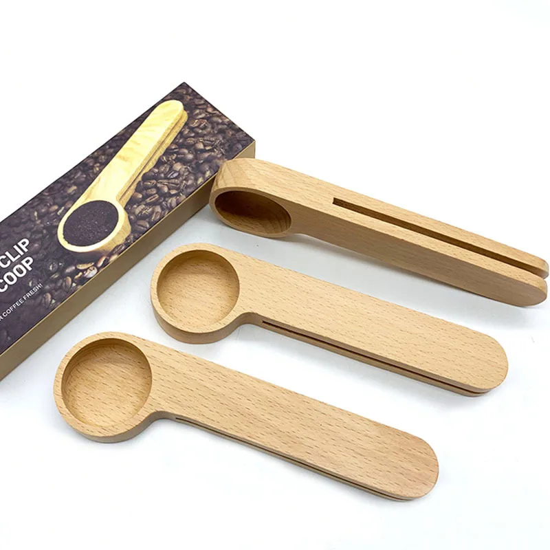 Wholesale Coffee Tea Accessories Wooden Craft Snack Bag Sealing Strip Coffee Spoon