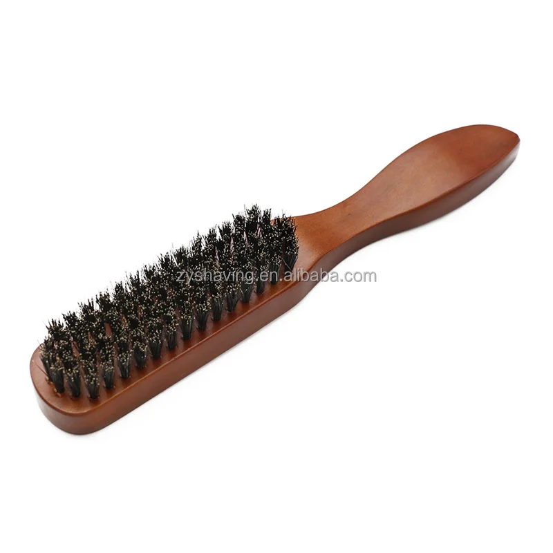 Friendly Natural Beech Wild Boar Bristle Beard Styling Brush for Beard Care