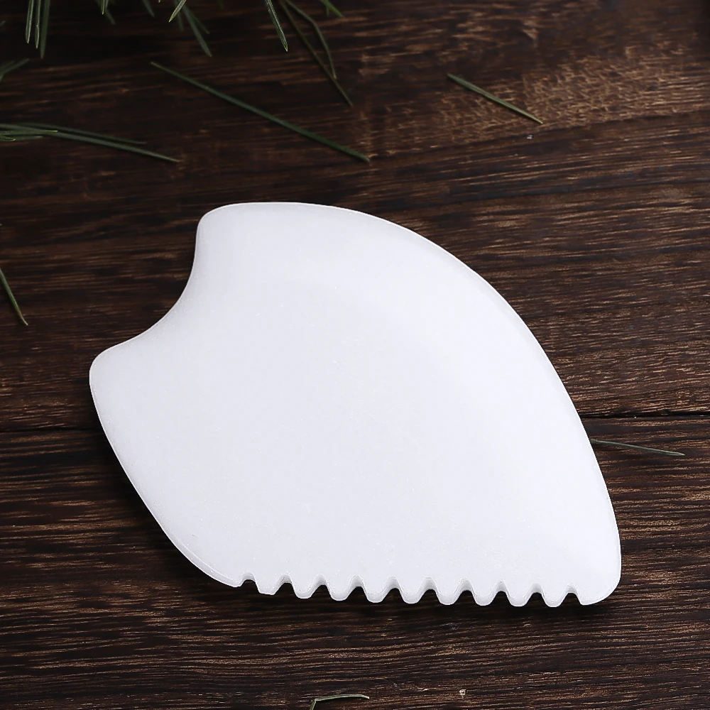 1 Pc Body Gua Sha Massage Tool with Handle Guasha Massager for Face Back Neck Leg Body Scraping Massage Board Jade Stone Guasha