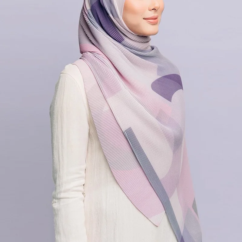 Индивидуальные модные роскошные шифоновые шали и палантины с цветочным рисунком из пузырьков для женщин мусульманские