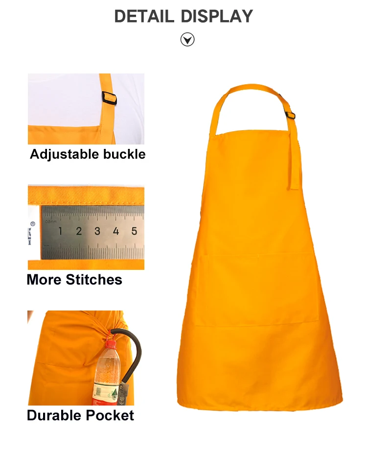 Polyester cotton custom aprons logo kitchen cleaning cooking restaurant apron for chef