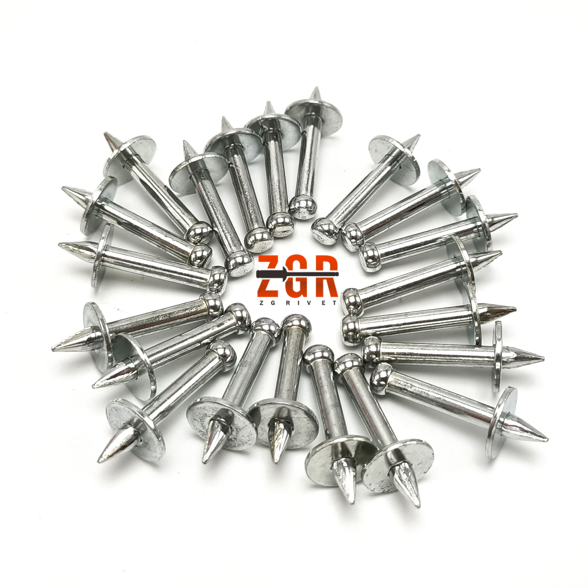 Tianjin ZGR Shooting Nail For Concrete With Metal Washer Drive Pin Zinc Coated Steel Shooting Nails