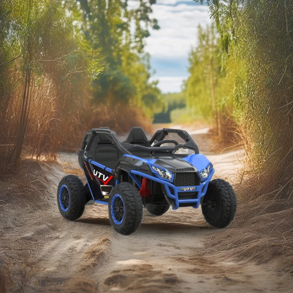 2024 Unisex Electric Pedal Car Kids Ride-on UTV with Leather Seat (50cm Cushion) USB Battery Powered Plastic New Style