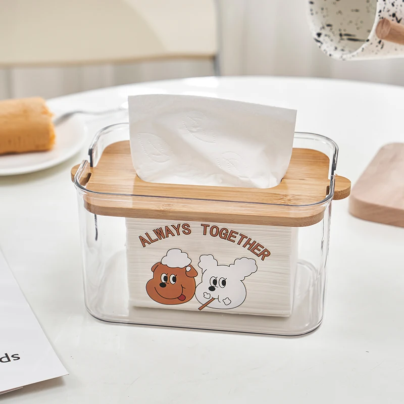 Modern Square Plastic Clear Car Hotel Living Room Paper Dispenser Container Napkin Holder Tissue Boxes
