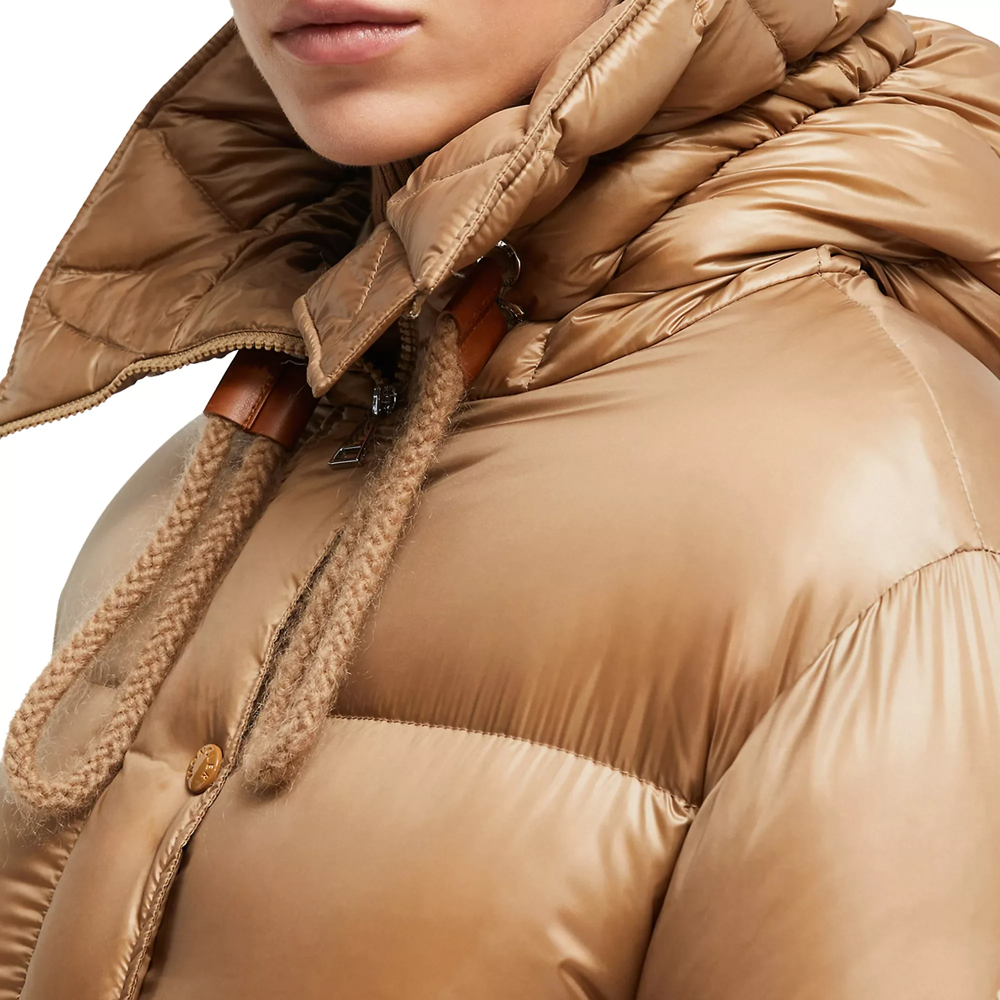 Manufacturer 2-in-1 Down Filled Zipper Elasticized Hood With Drawstring Tie Puffer Blank Down Jackets Outerwear Coats Women