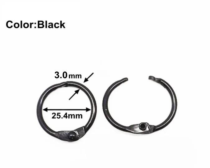 Yiwang черный 1 дюйм из металла с отрывными листами книги связующее кольца для кредитных карт бумажная записная книжка