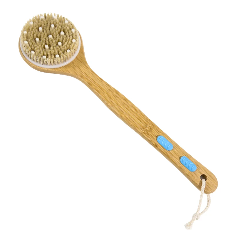 New arrival double sided bamboo long handle shower brush bath brush