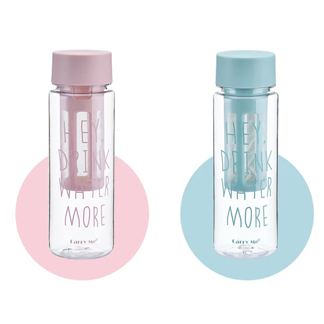 
portable thermal plastic tea infuser fruit filtering drinking water bottles 500ml bpa free for sport 