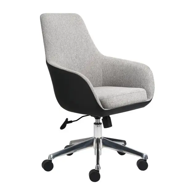 High back commercial lobby leisure grey fabric office waiting chair for reception room