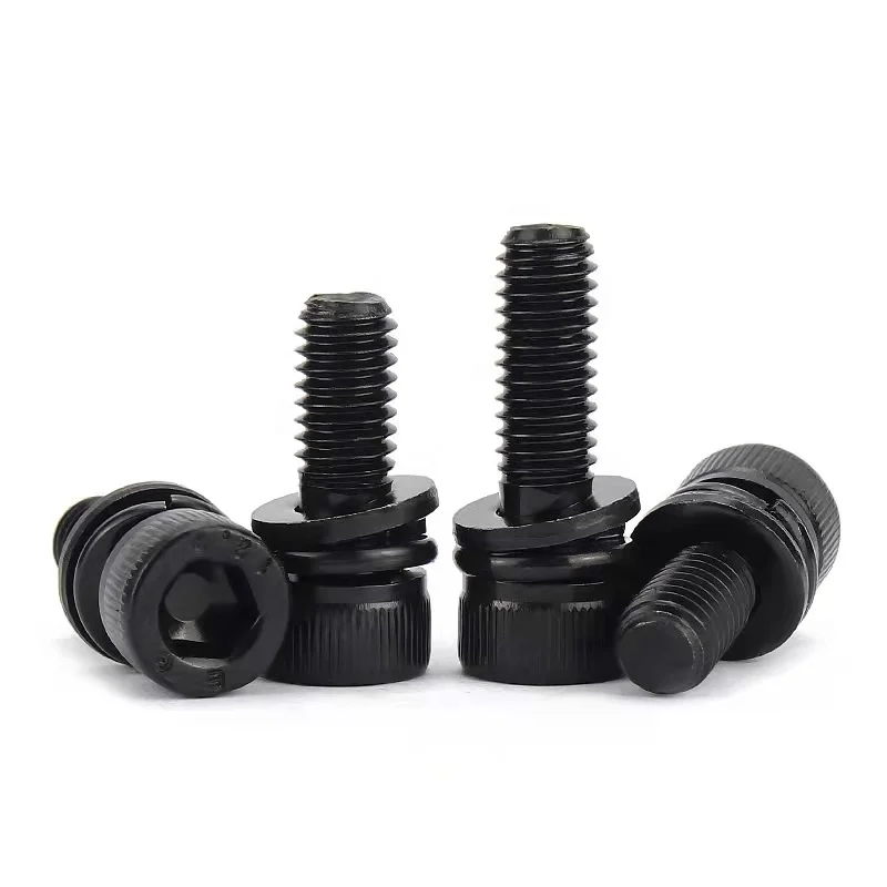 M3M4M5M6M8 12.9 level hexagonal three combination screws self-belt pad bumper pad screw cylindrical bolts