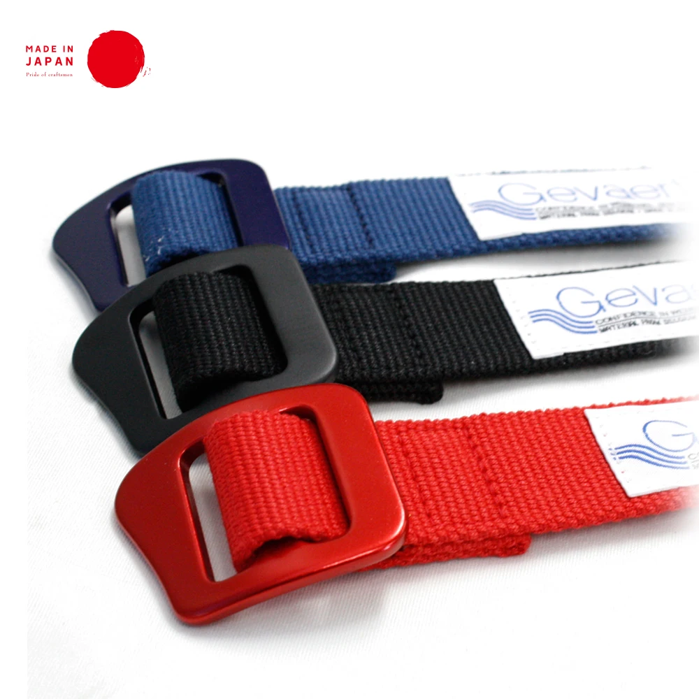 
[ Gevaert ] Aluminium Friction Buckle Tape Belt - Made in Japan 