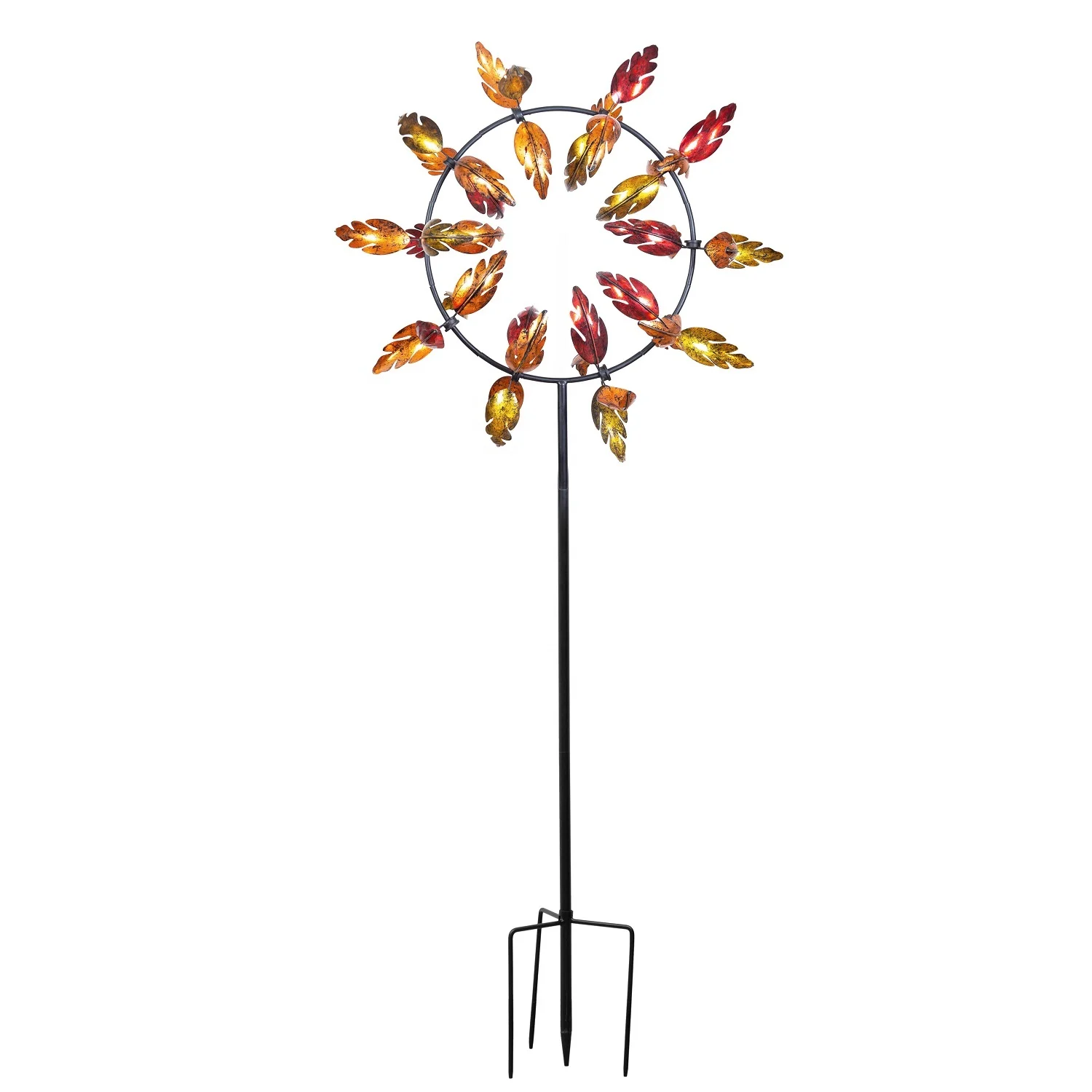 Back and forth scrolling Maple Leaf Garden Kinetic Wind Sculptures Garden Metal Art 3d Wind Spinners