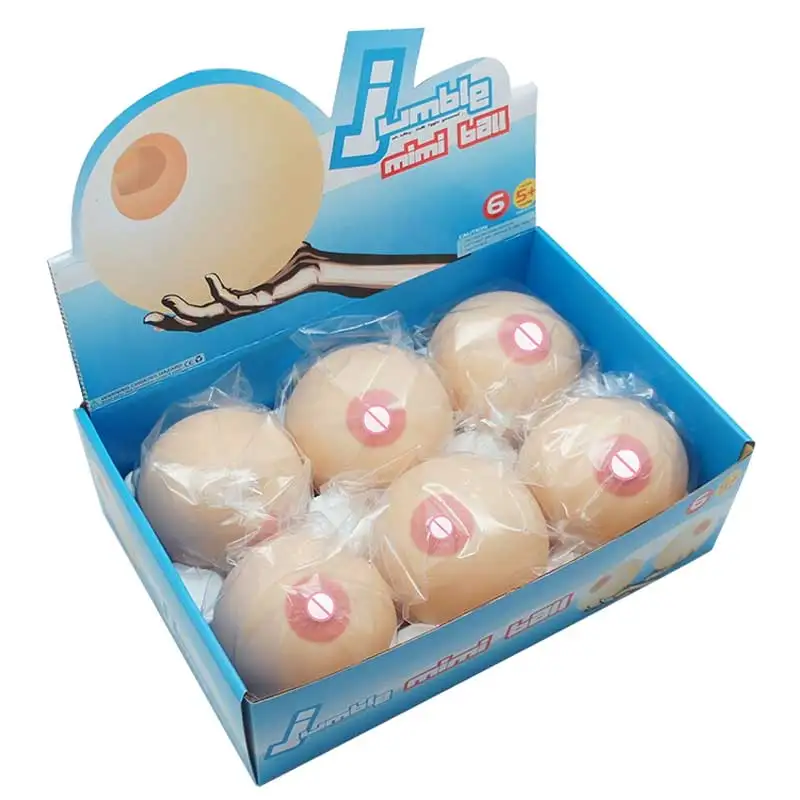 Soft stress relief toys Roof Soft Breast Cotton filling Squeeze Boob Stress Ball Gift