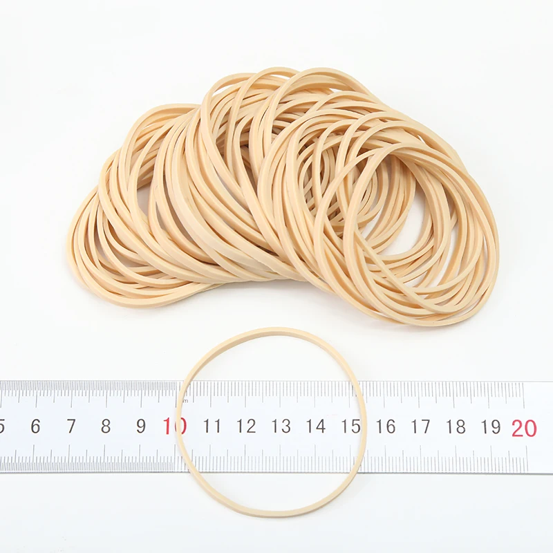 High Quality Wholesale Soft Elastic Beige Durable Rubber Bands For Packaging Office School Home