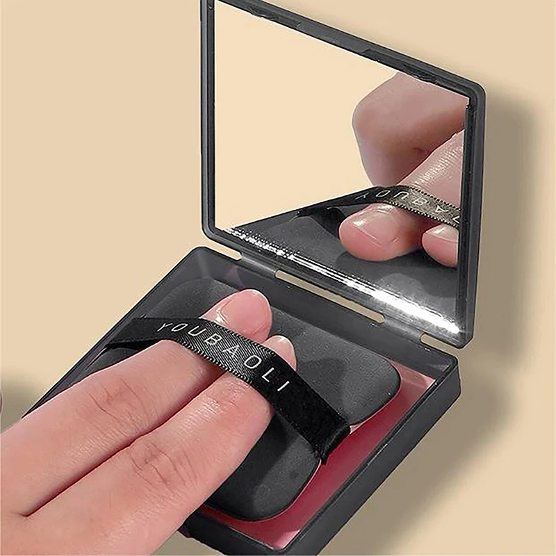 100 Sheets Portable Face Oil Absorbing Paper With Mirror Case Powder Puff Face Oil Blotting Paper