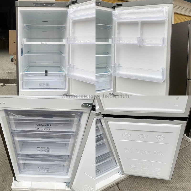 inverter kitchen refrigerator with double door Slim fridges for home appliances ice cube display neveras compact R290 Rotary