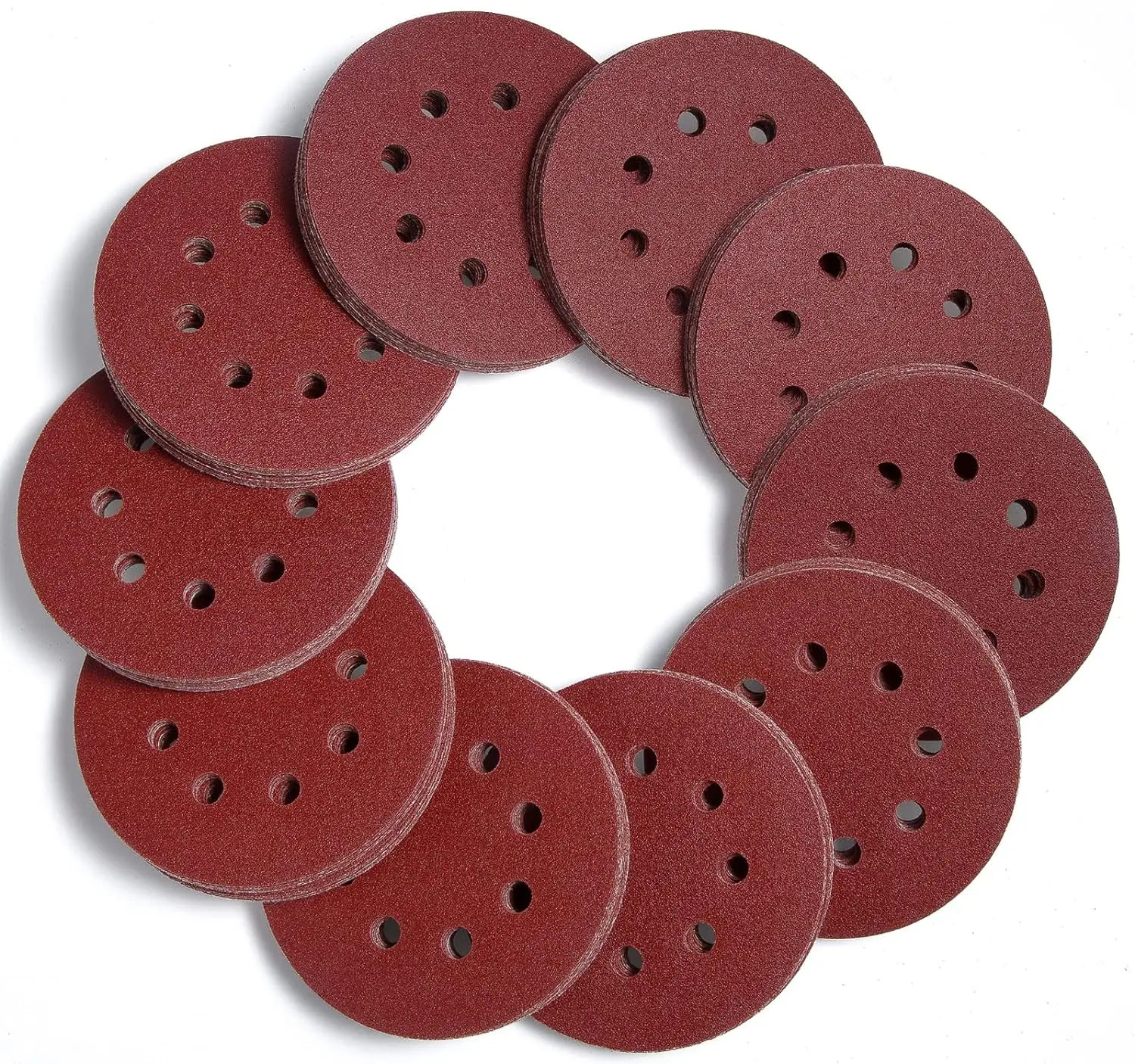 150pcs-set 1800pcs-carton 5 Inch Premium Aluminum Oxide 120 Grit Sanding Discs Hook Loop Sandpaper Random Orbital Sander
