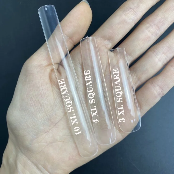 Extra Long 6XL 10XL Ballet False Nail Full Cover Clear/Natural Stiletto Press on Tips Xxxxxl