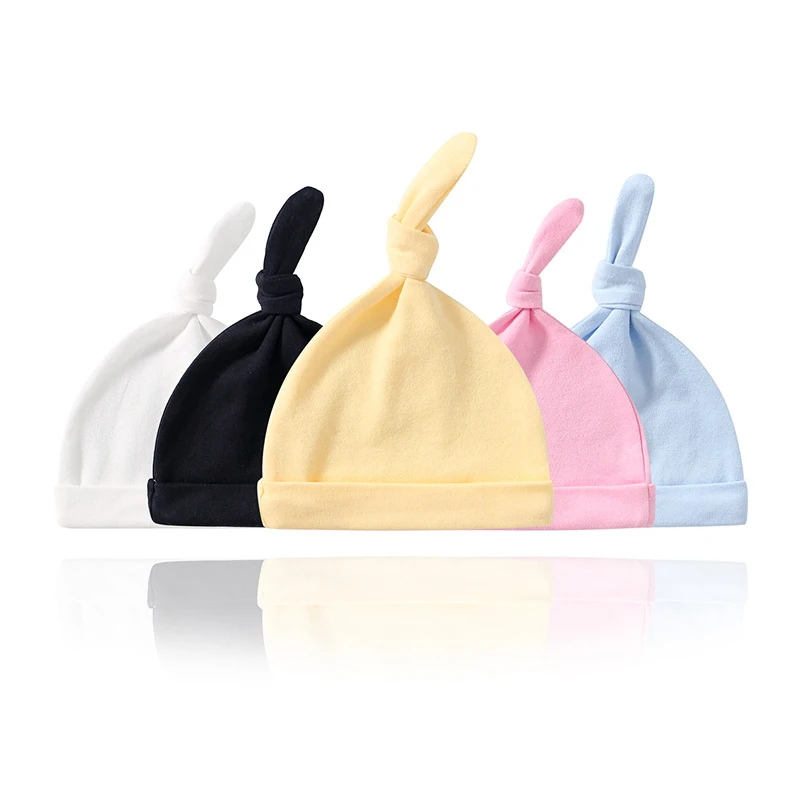 New style baby hat 0-6 months newborn knitted cotton hats three pieces for boys and sublimation girls baby summer hat