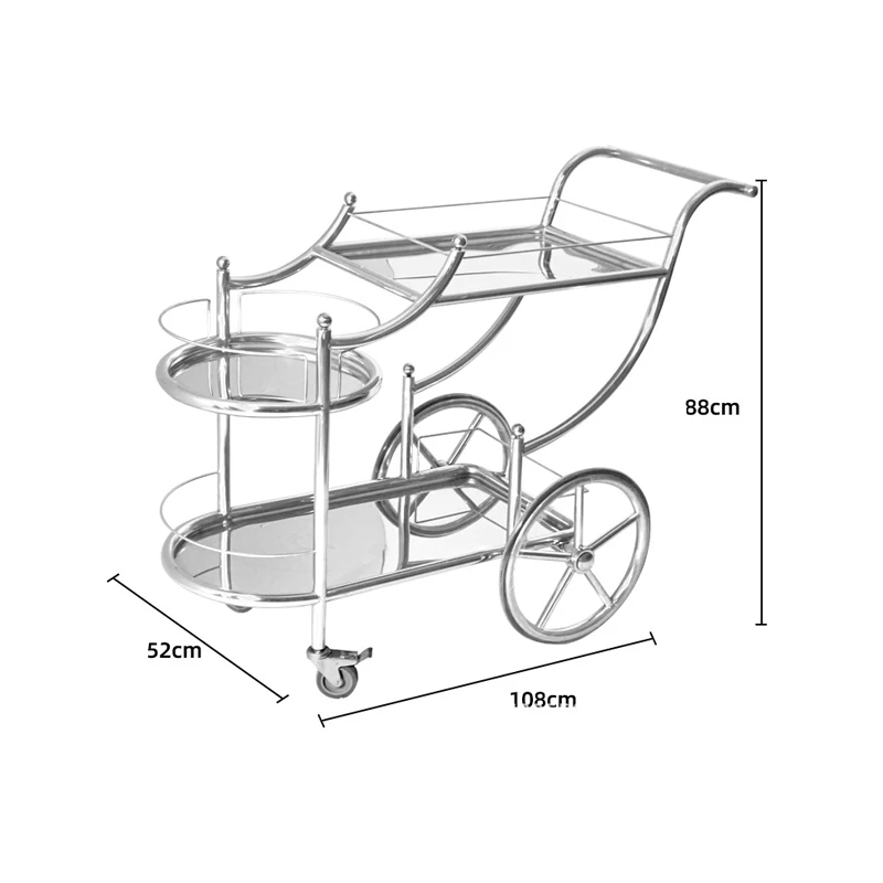 Металлическая тележка для ресторанов из нержавеющей стали