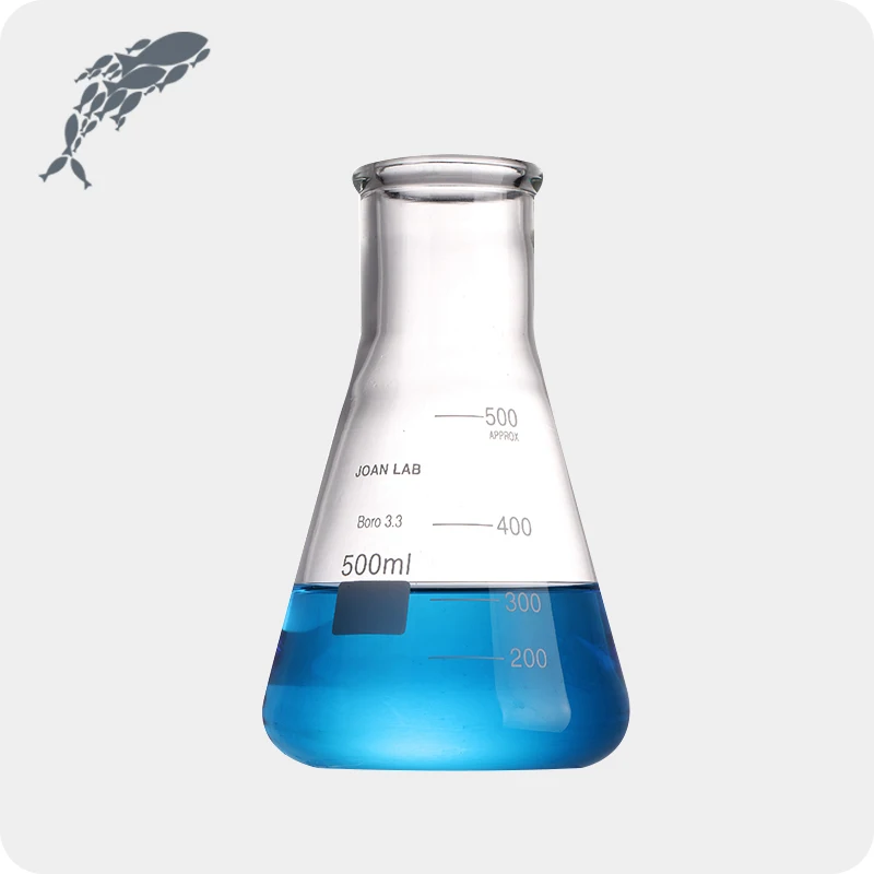 Лабораторная плоская стеклянная коническая колба