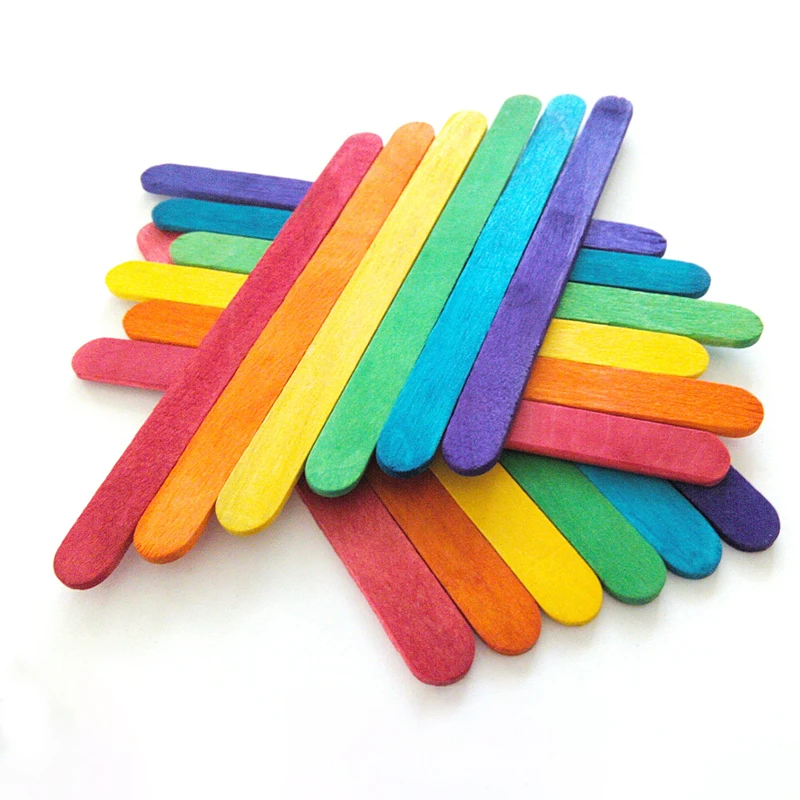 Factory Price Natural Color Straight Edge Long Engraved Flat Wooden Ice Cream Sticks