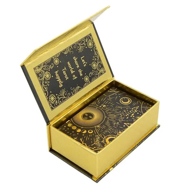 Super High Quality Luxury Gold Foil Russian Tarot Cards With Guide Book Russian Language Tarot Cards in  Classic Oracle Card