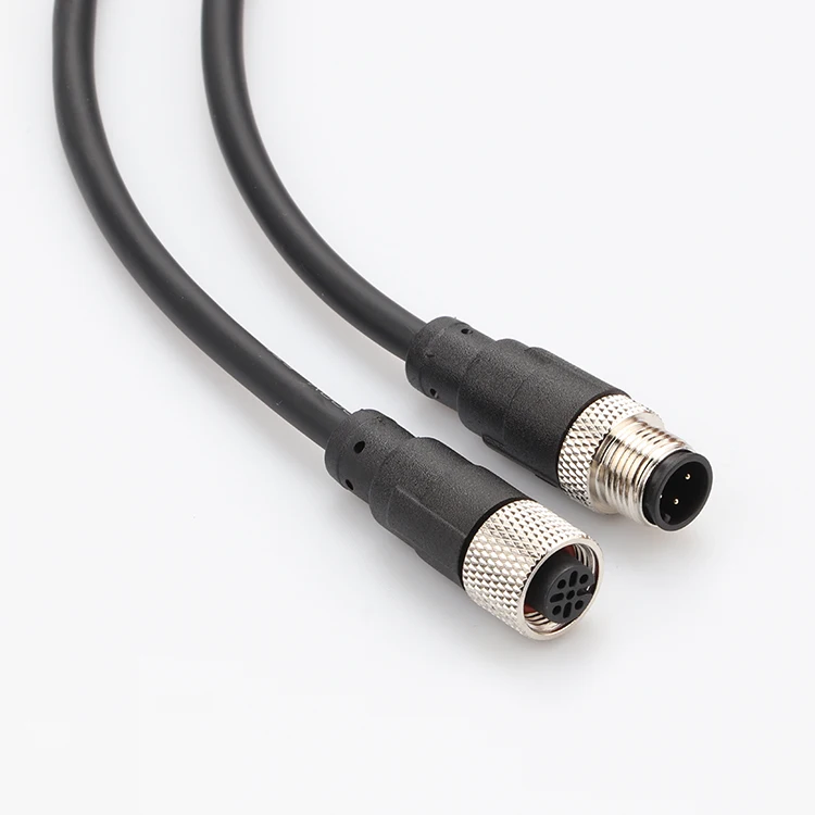 M12 Waterproof connector terminal Aviation plug with cable connector connector plug cable