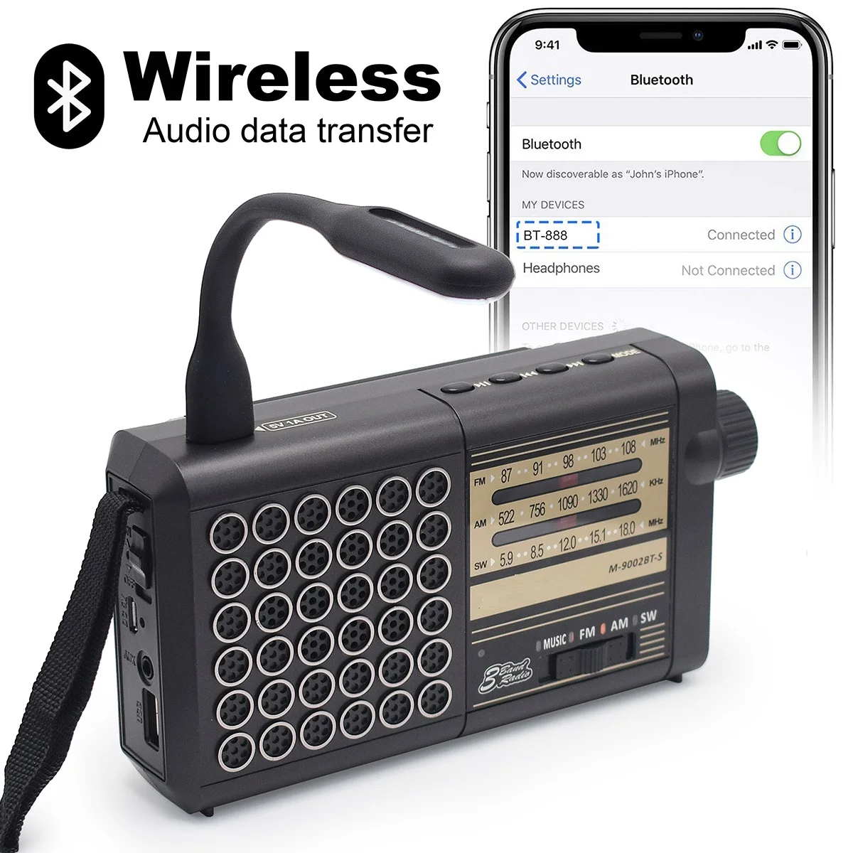 Отличное качество звука USB/ TF MP3 плеер и FM/AM/SW 3 полосы солнечных домашних радио