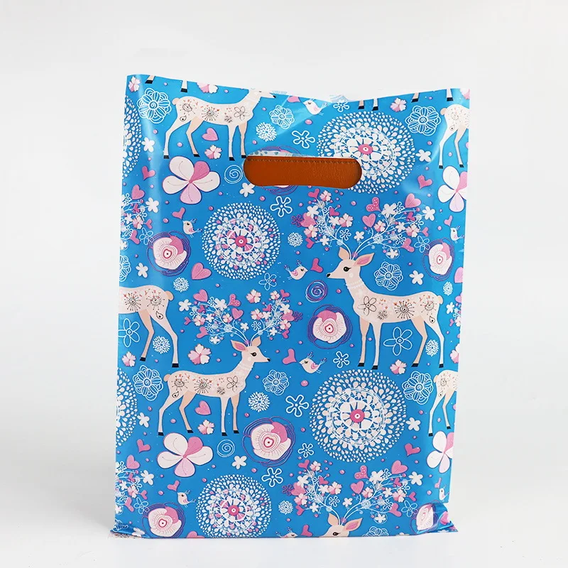 Custom Logo & Design Printed LDPE Die Cut Handle Plastic Gift Shopping Bag//