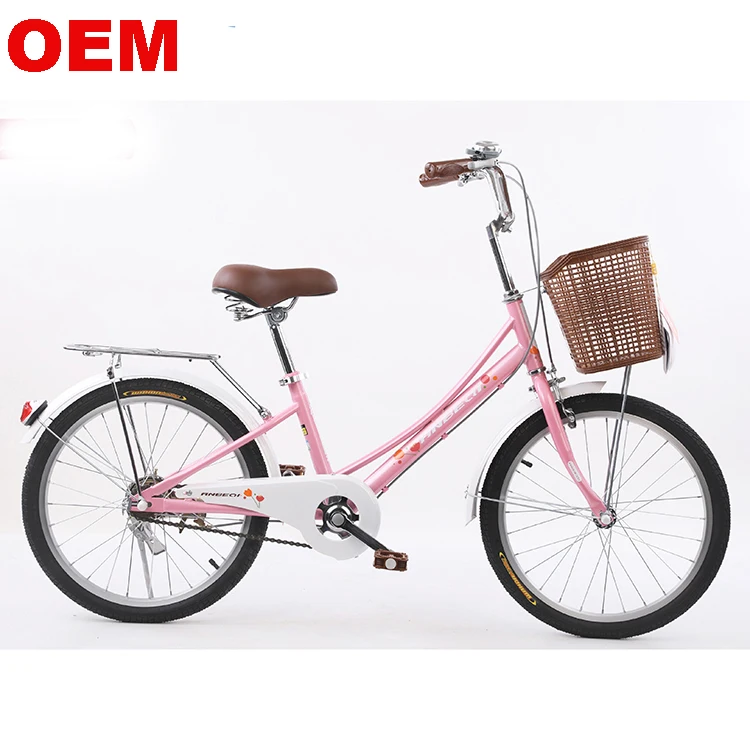 High Quality 20 Inch Girls Bicycle Princess City Bike Steel Fork Single Speed Gear Brake Line Women Children