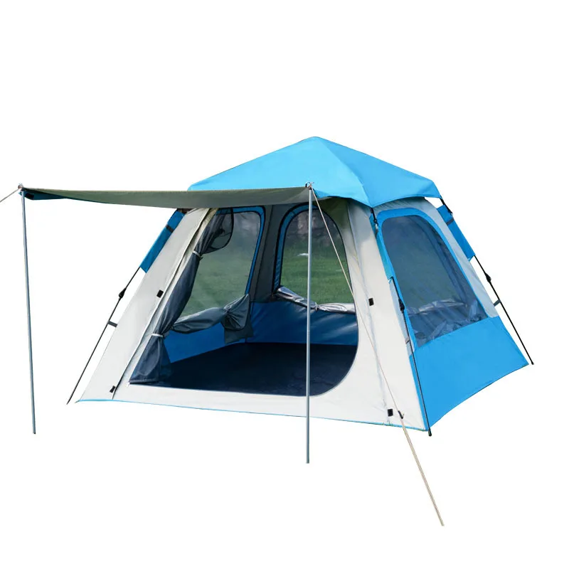 3-4 People Weatherproof Backpacking Tent Easy-to-Set-Up Pop-Up Canopy Family Camp Road Trip Outdoor Activity Instant Camping