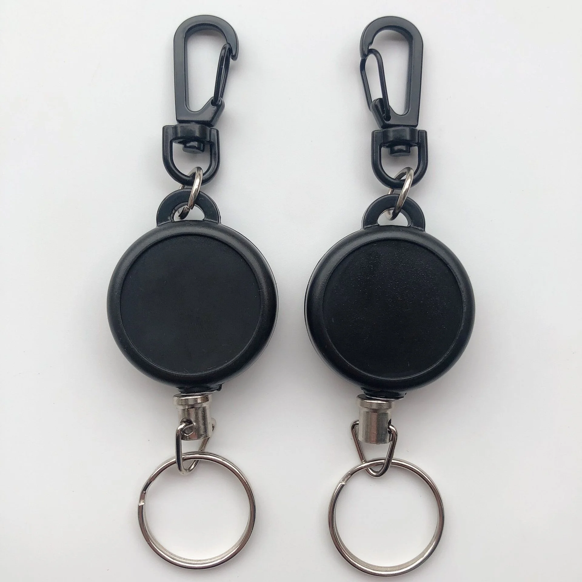 Pullther retractable keychain badge holder scroll clip ID badge holder with steel wire rope ID card holder lanyard