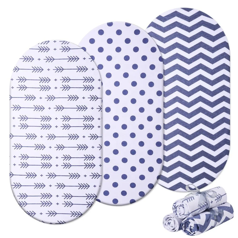 
Momcozy Bassinet Sheets 3 Pack 100% Universal Breathable Cotton Sheet Set for Unisex Boys Girls for Most Bassinet Pad 