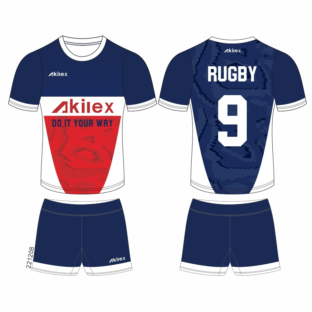 China Manufactory Custom Sublimation Low MOQ High Quality Rugby Polo Rugby Uniform Rugby Union Jerseys