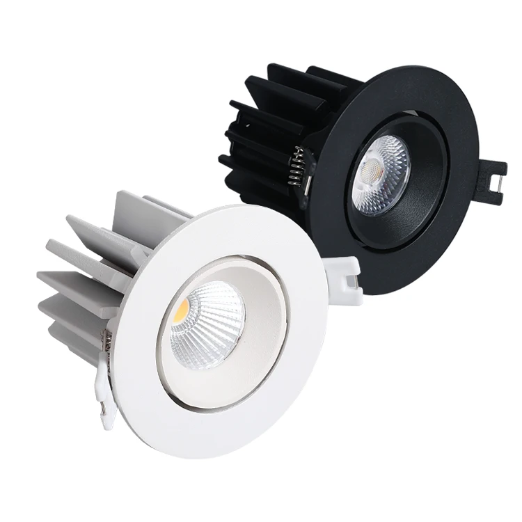 round housing dimmable recessed led downlight 12W 15W australian standard adjustable angle anti glare office downlight