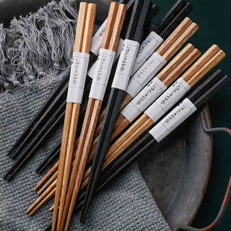 Japanese chopsticks Hexagon chopsticks Fast Food Noodles chop sticks Korean Tableware Kitchen Bar Supplies Chinese Cutlery