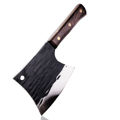 High Quality Heavy Duty Kitchen Commercial Forged Axe Knife Meat Cleaver Bone Chopping Butcher Knife With Wooden Handle