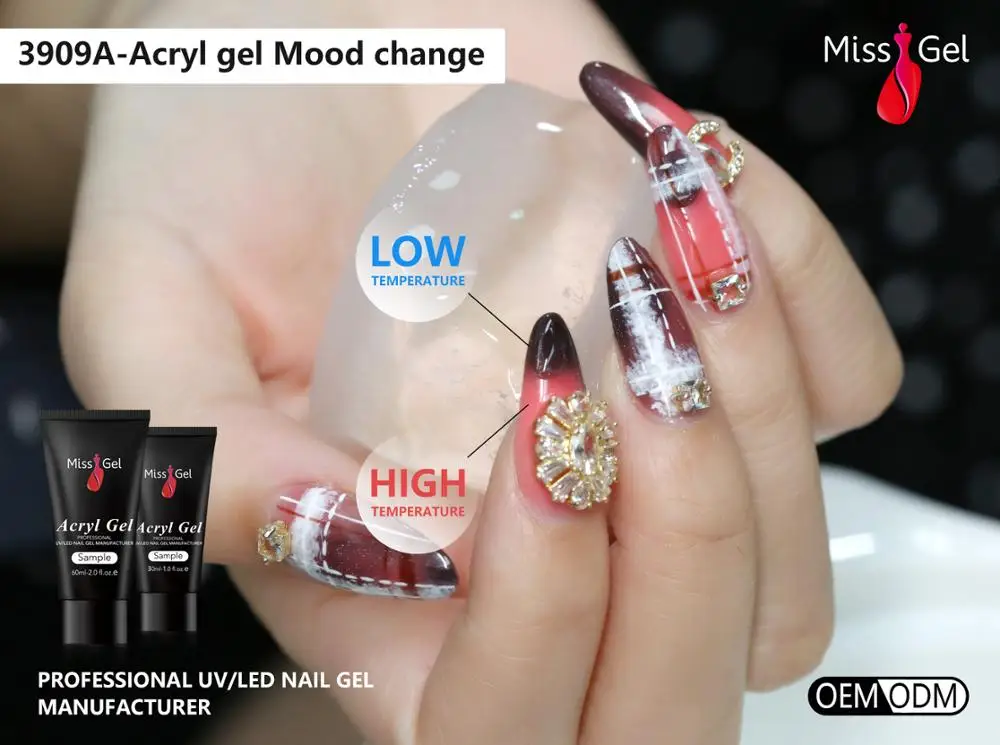 Missgel oem uv/led temperature color mood change light color acryl gel