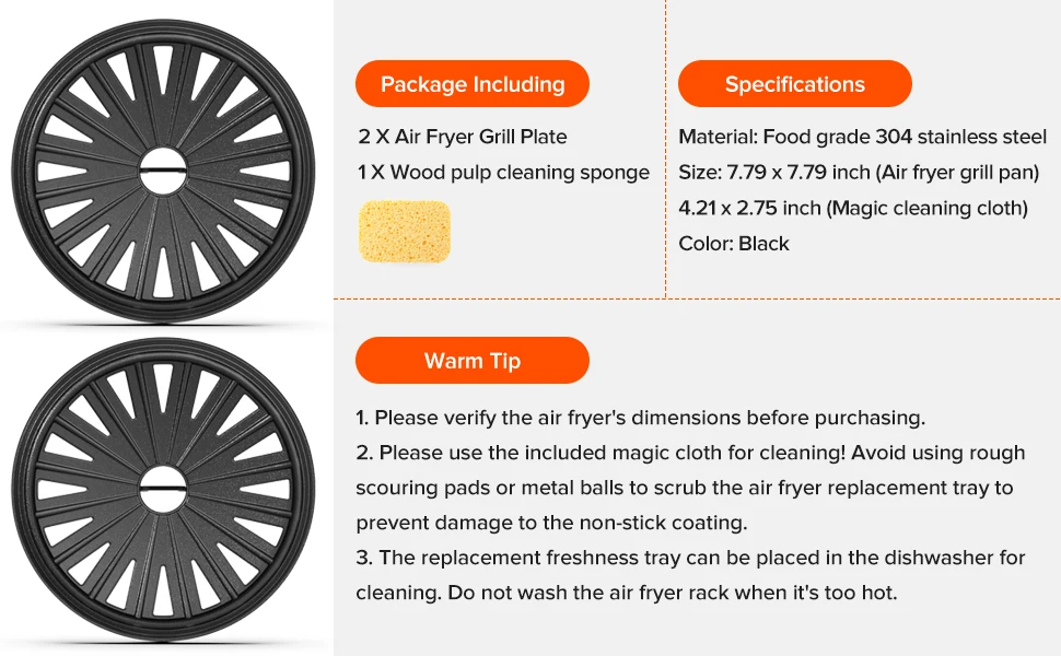 2024  Absorbable oil and Easy cleaning and high temperature resistance Baking rack  Foldable Air Fryer Rack for kitchen